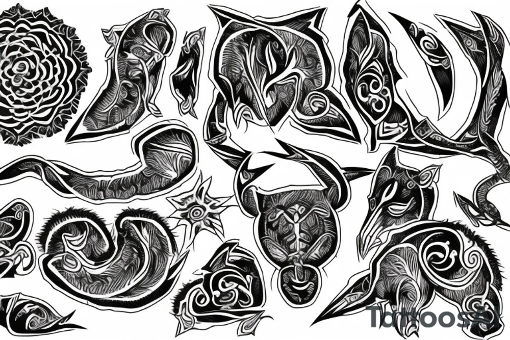 A back tattoo for taurus male tattoo idea