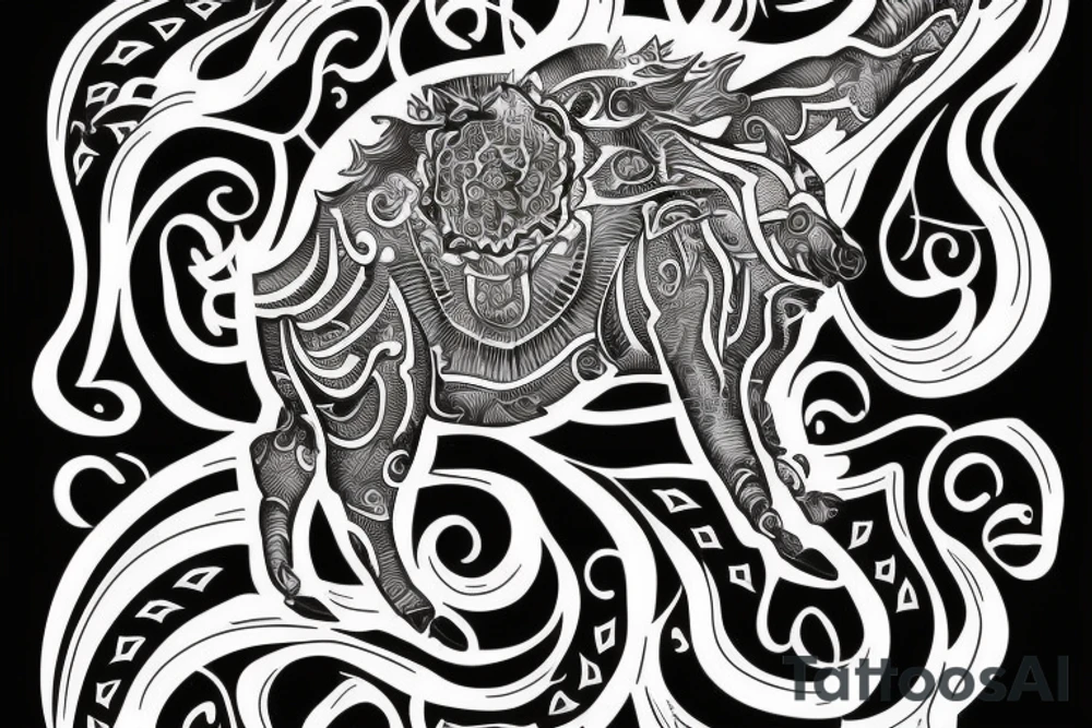 A back tattoo for taurus male tattoo idea