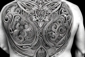 A back tattoo for taurus male tattoo idea