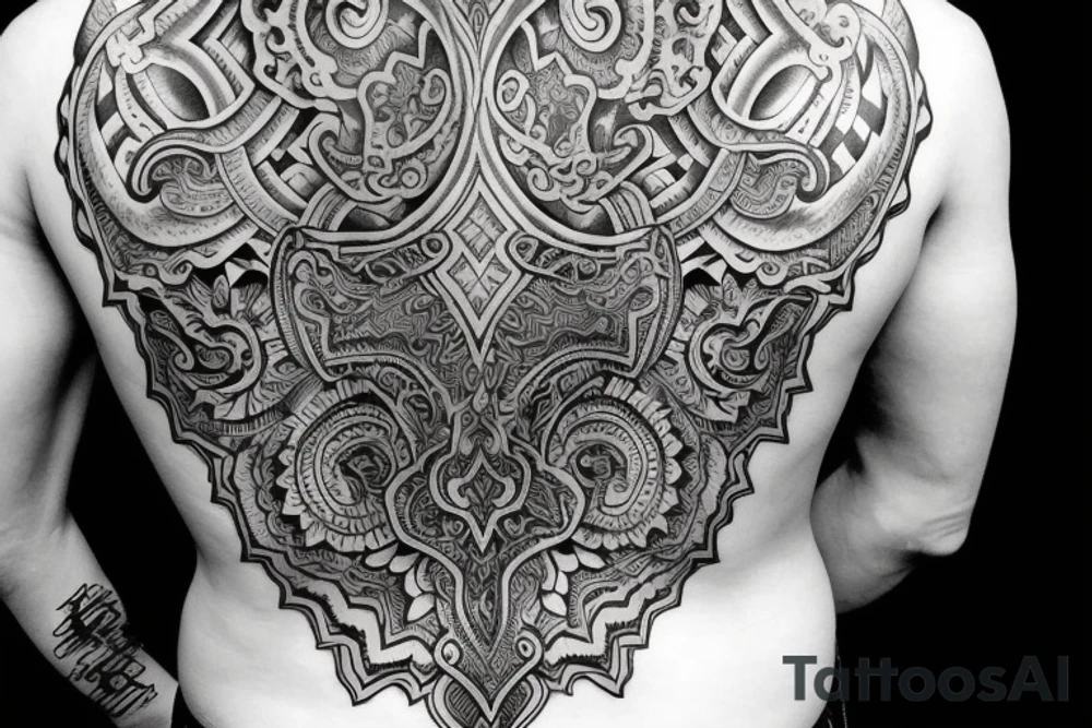 A back tattoo for taurus male tattoo idea