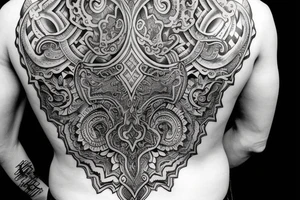 A back tattoo for taurus male tattoo idea