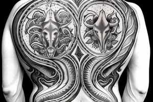 A back tattoo for taurus male tattoo idea