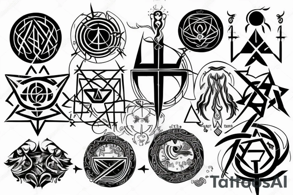 Hermetic orden, alchemy symbol tattoo idea