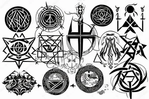 Hermetic orden, alchemy symbol tattoo idea