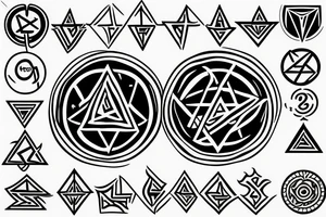 Hermetic orden, alchemy symbol In the circle of a triangle in which a square tattoo idea