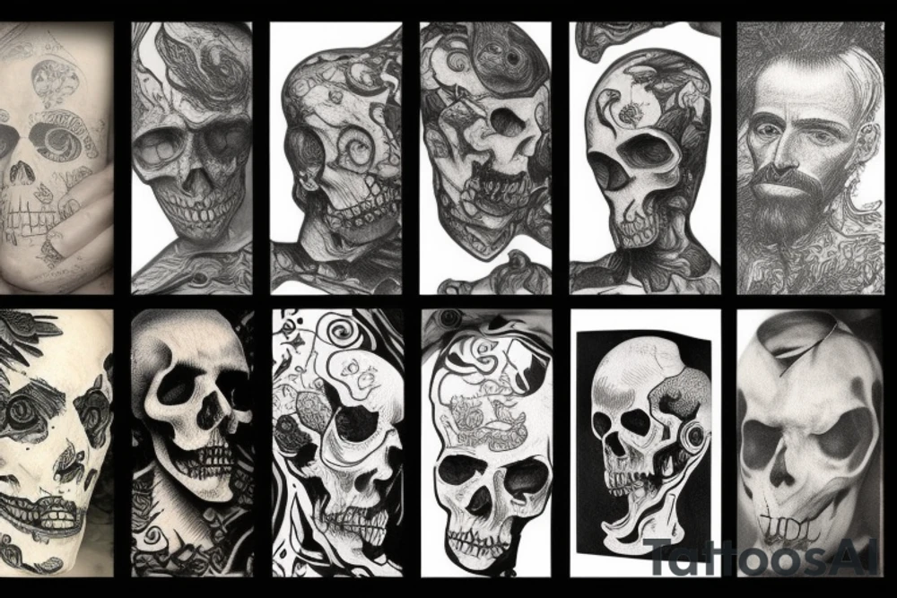coffins with living bones tattoo idea