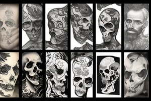 coffins with living bones tattoo idea