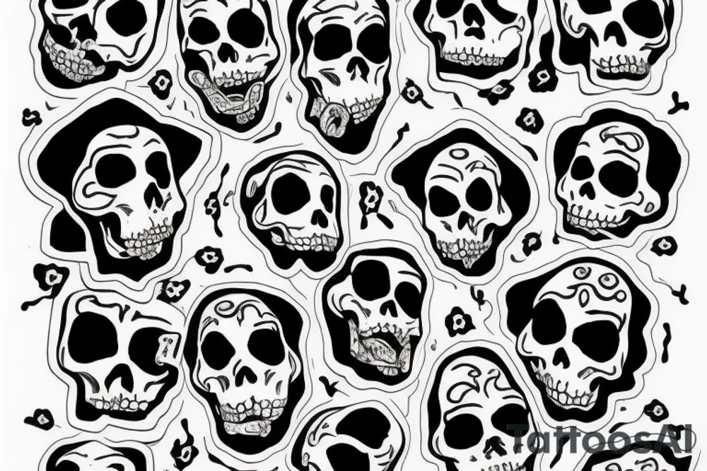 laughing skeletons laugh in coffins tattoo idea