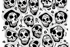 laughing skeletons laugh in coffins tattoo idea
