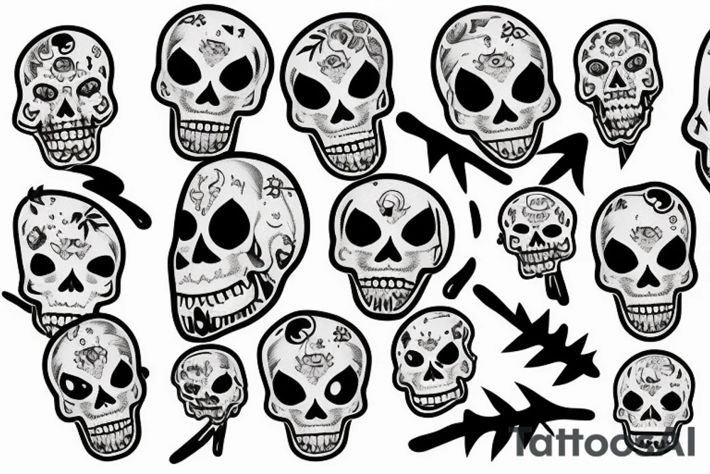 laughing skeletons laugh in coffins tattoo idea