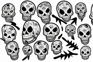 laughing skeletons laugh in coffins tattoo idea