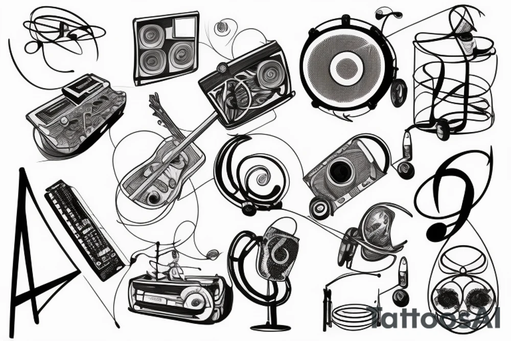 music, physics, engineering tattoo idea