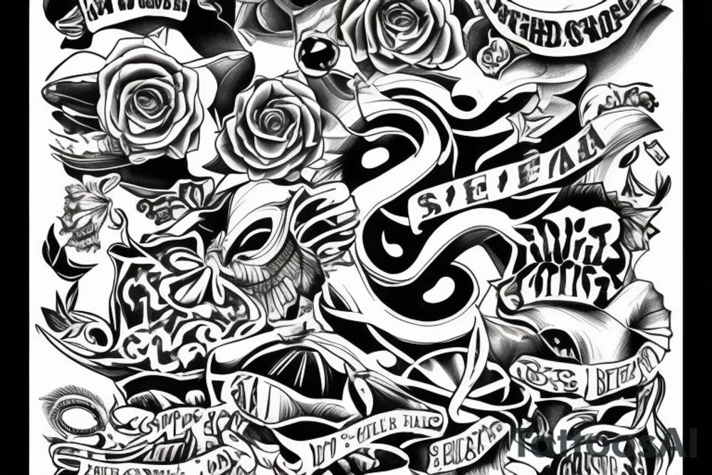 "S.R.E.D.A." text tattoo. tattoo idea