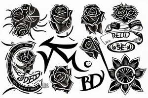 "S.R.E.D.A." text tattoo. tattoo idea