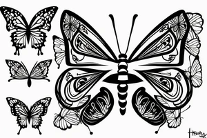 Half butterfly, half hour glass tattoo idea