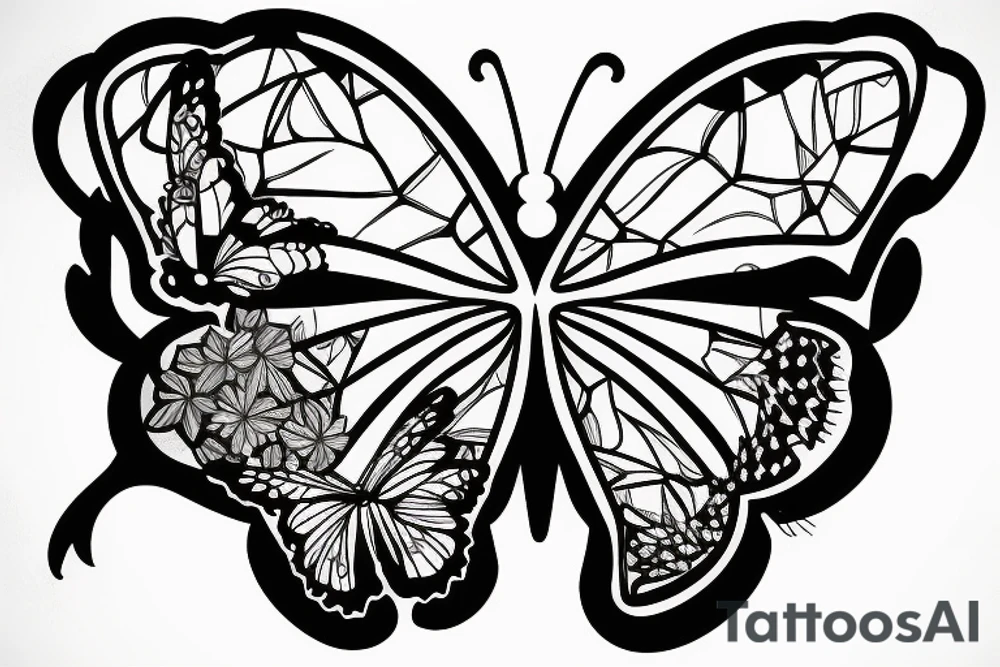 Half butterfly, half hour glass tattoo idea