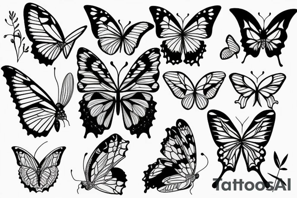 Half butterfly half hour glass tattoo idea
