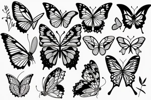 Half butterfly half hour glass tattoo idea