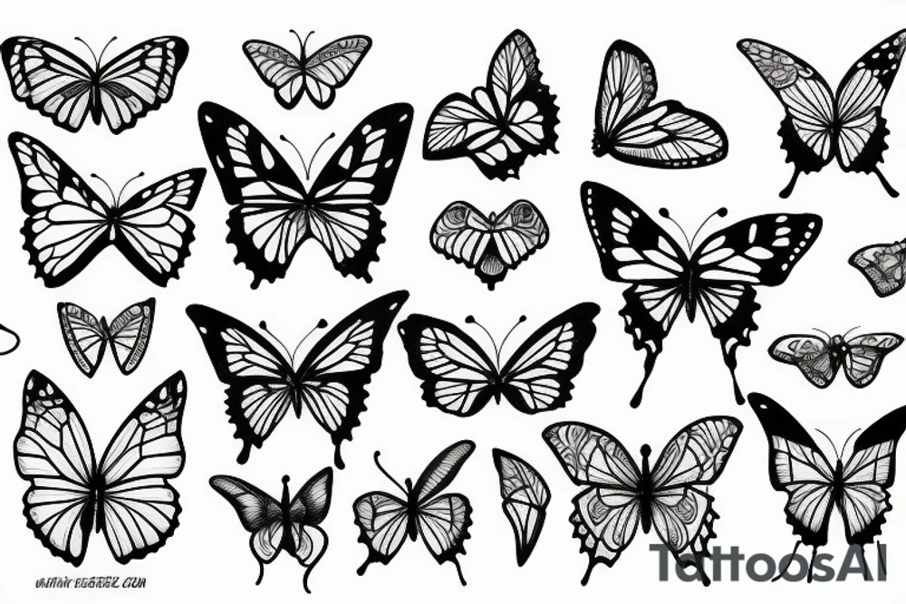 Half butterfly
 hour glass tattoo idea