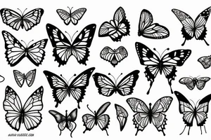 Half butterfly
 hour glass tattoo idea