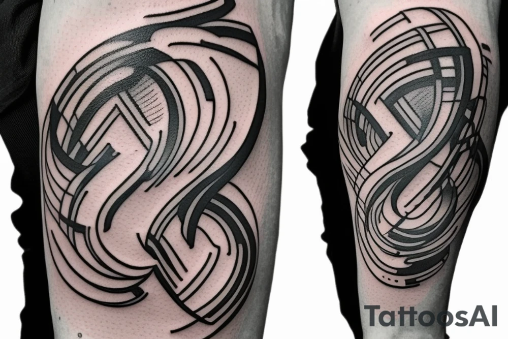 abstract with at least 1 horizontal thick line tattoo idea