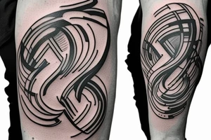 abstract with at least 1 horizontal thick line tattoo idea