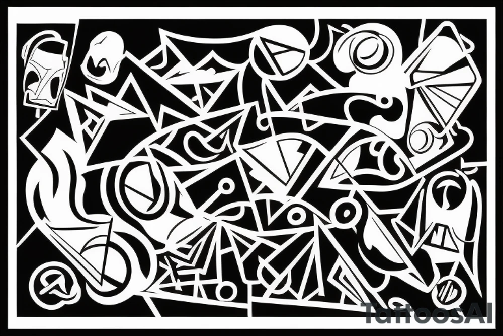 abstract with at least 1 horizontal thick line tattoo idea