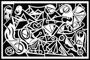 abstract with at least 1 horizontal thick line tattoo idea