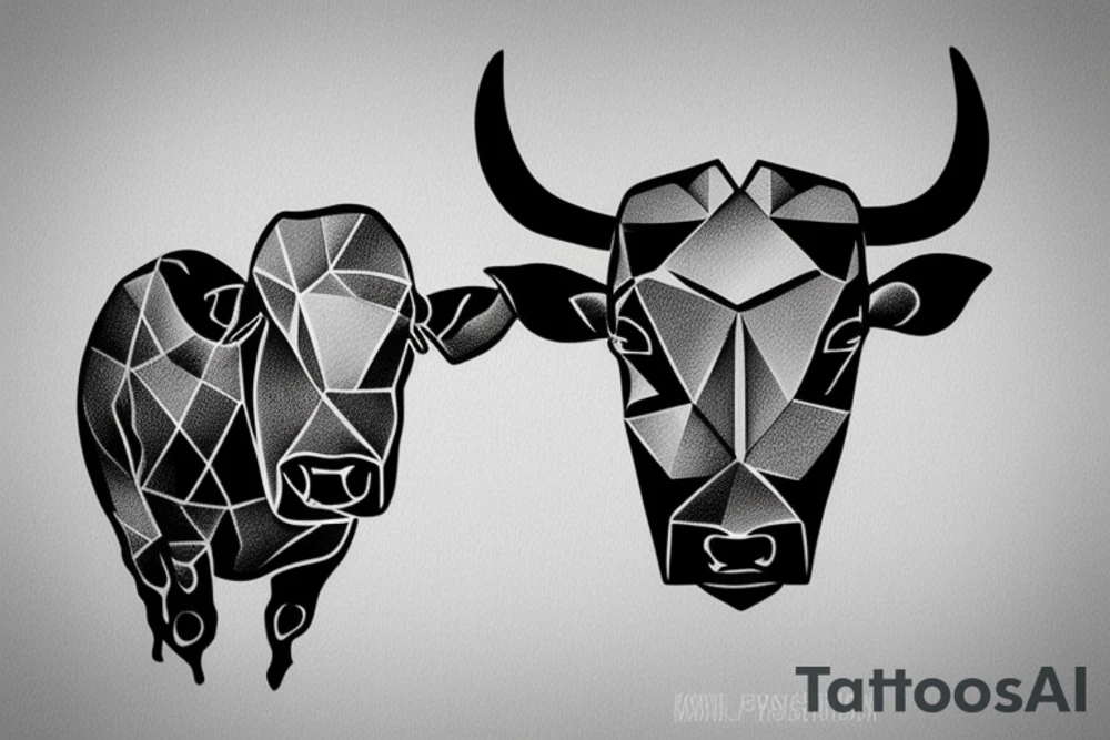 A minimalistic standing bull tattoo idea