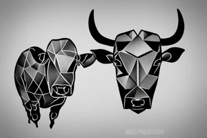 A minimalistic standing bull tattoo idea