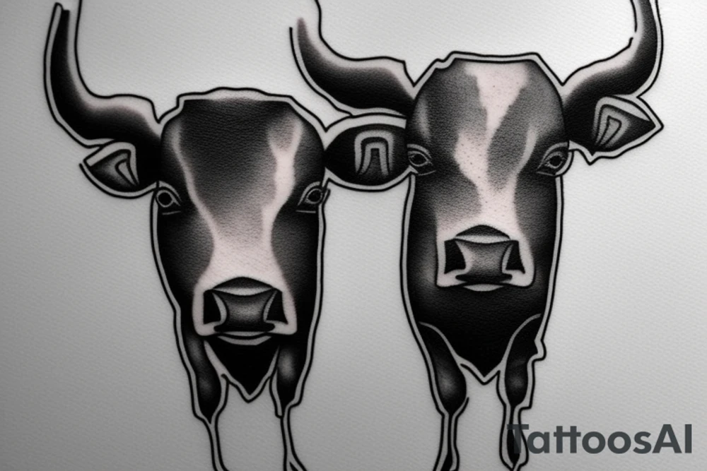A minimalistic standing bull tattoo idea