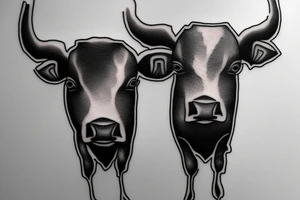 A minimalistic standing bull tattoo idea