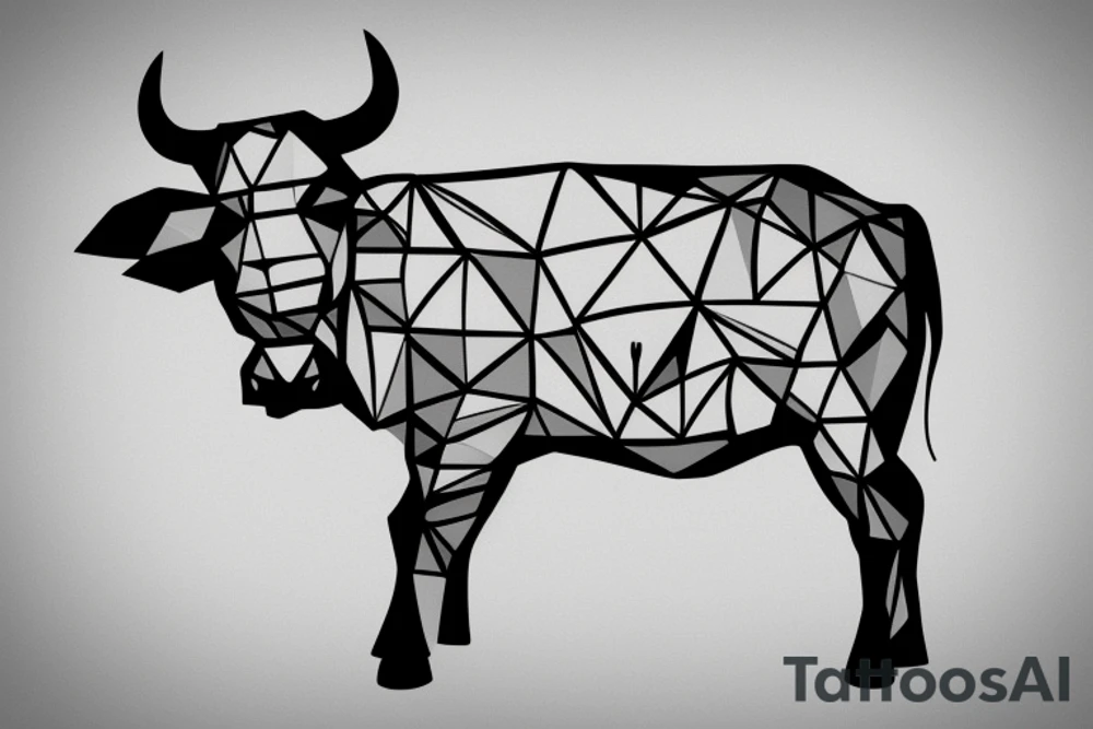 A minimalistic standing bull from a side view tattoo idea A minimalistic standing bull from a side view tattoo idea