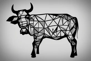 A minimalistic standing bull from a side view tattoo idea