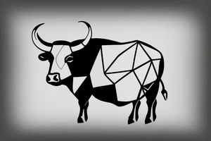A minimalistic standing bull from the side tattoo idea