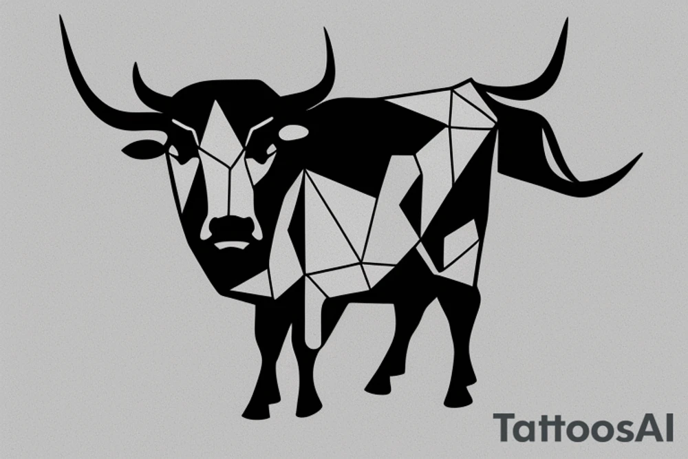 A minimalistic standing bull from the side tattoo idea