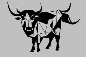 A minimalistic standing bull from the side tattoo idea