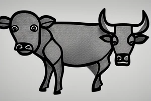 A minimalistic bull from the side standing on 2 legs tattoo idea