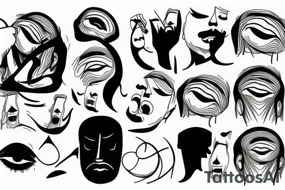 Crying man tattoo idea