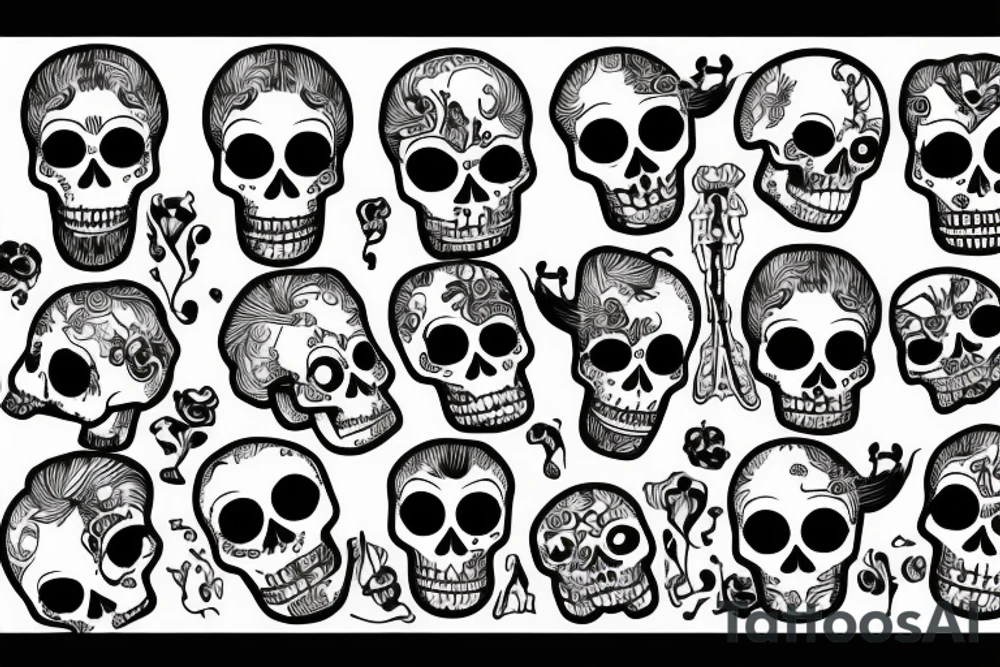 laughing skeletons laugh in coffins tattoo idea