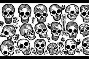 laughing skeletons laugh in coffins tattoo idea