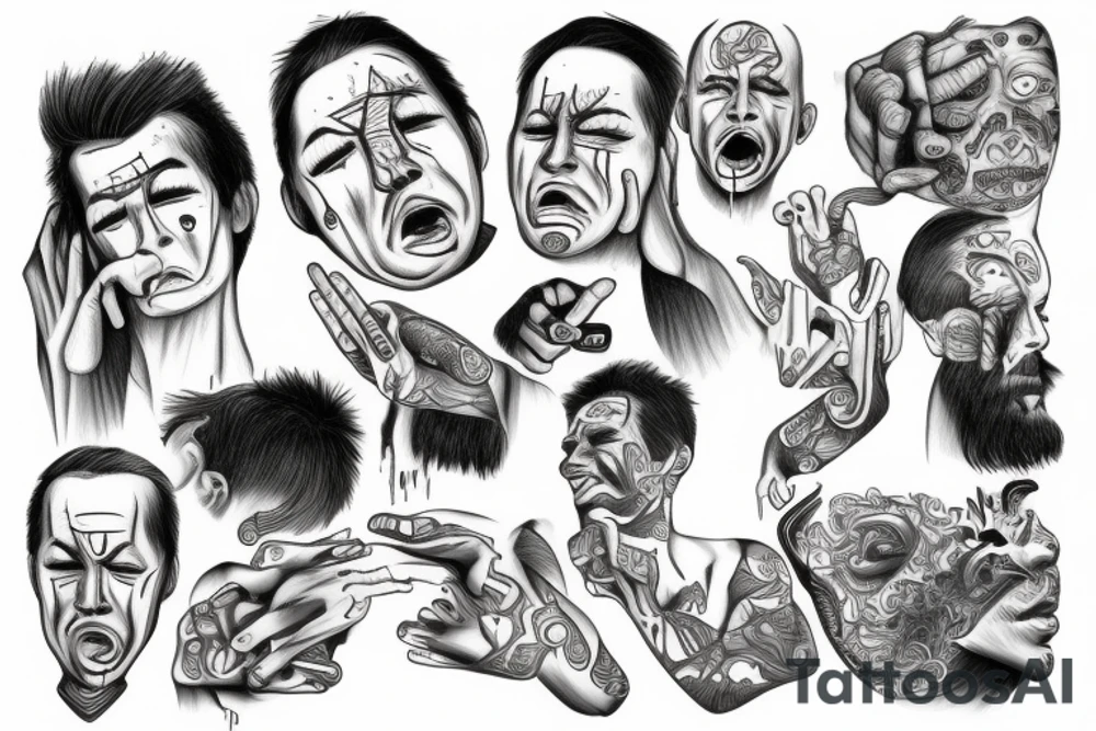 Weeping man tattoo idea