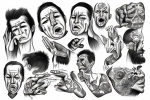 Weeping man tattoo idea
