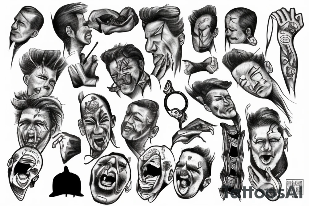 Weeping man tattoo idea