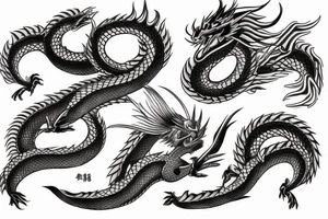 Japanese traditional dragon chest tattoo idea