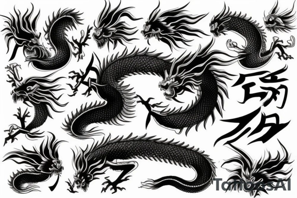 Japanese traditional dragon tattoo idea