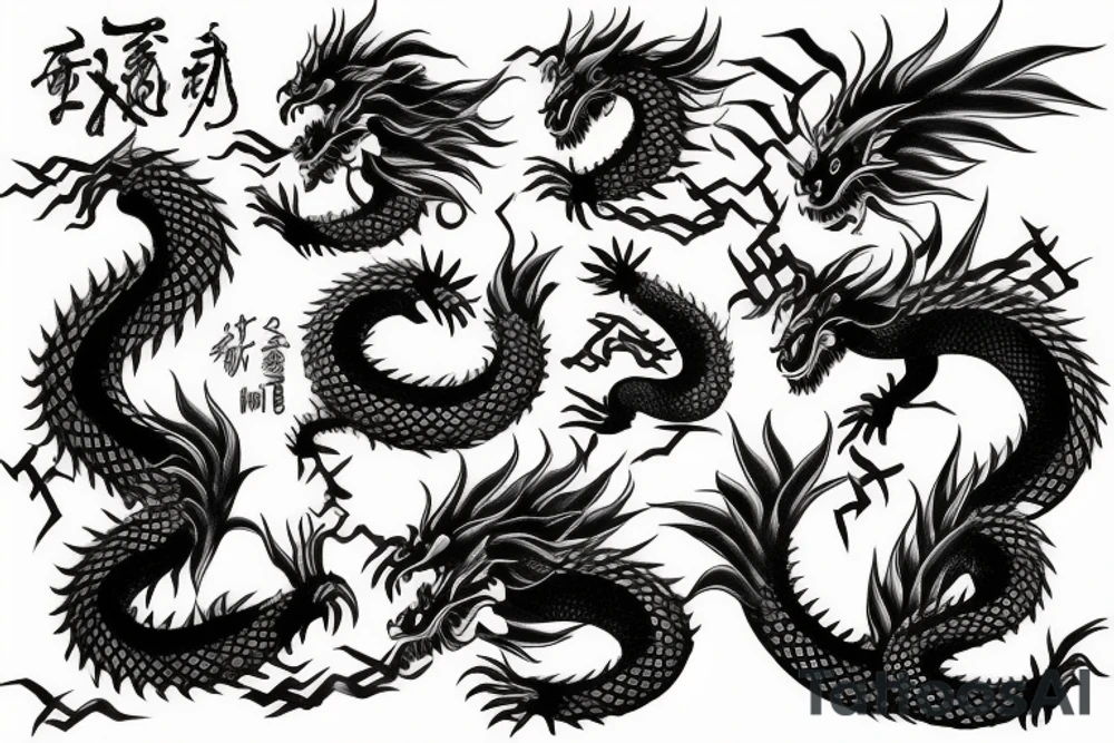 Japanese traditional dragon tattoo idea
