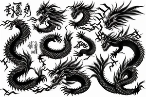 Japanese traditional dragon tattoo idea