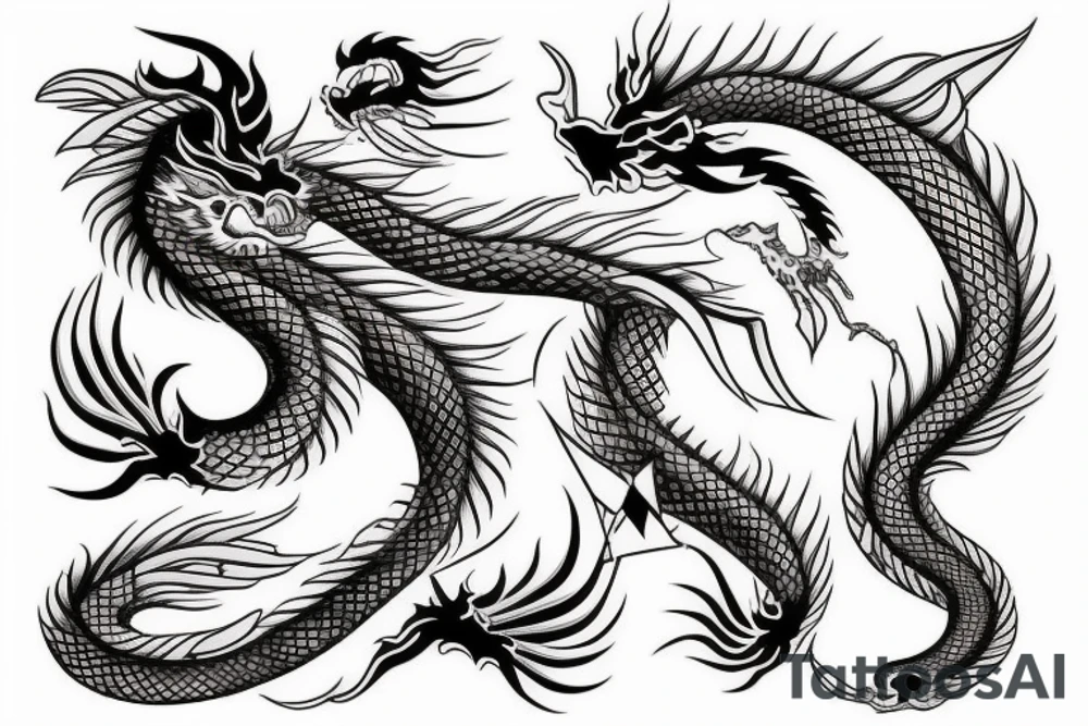 Japanese traditional dragon tattoo idea