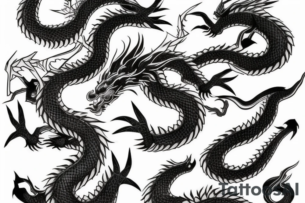 Yakuza Japanese traditional dragon tattoo idea